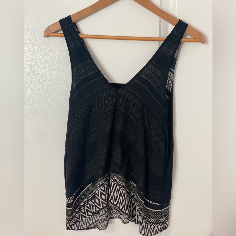 Parker Black and White Geometric Tank Top
